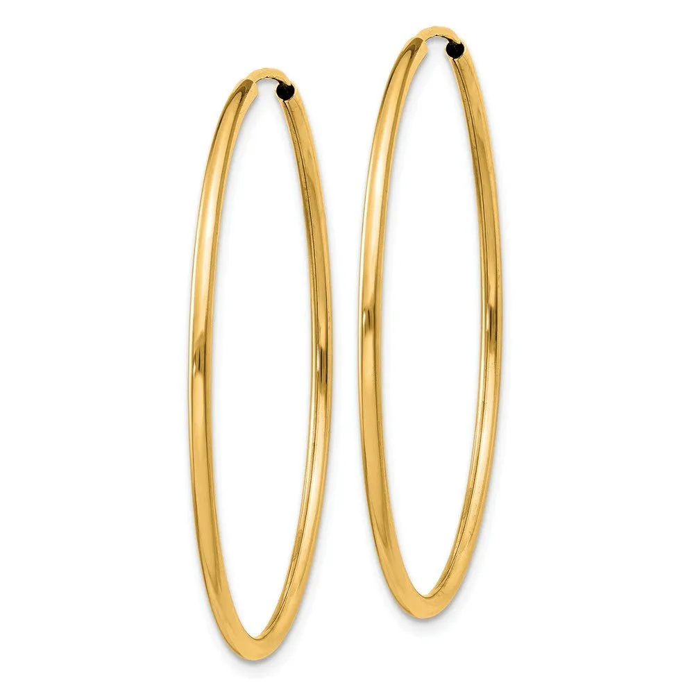 1.5mm x 36mm 14k Yellow Gold Polished Round Endless Hoop Earrings