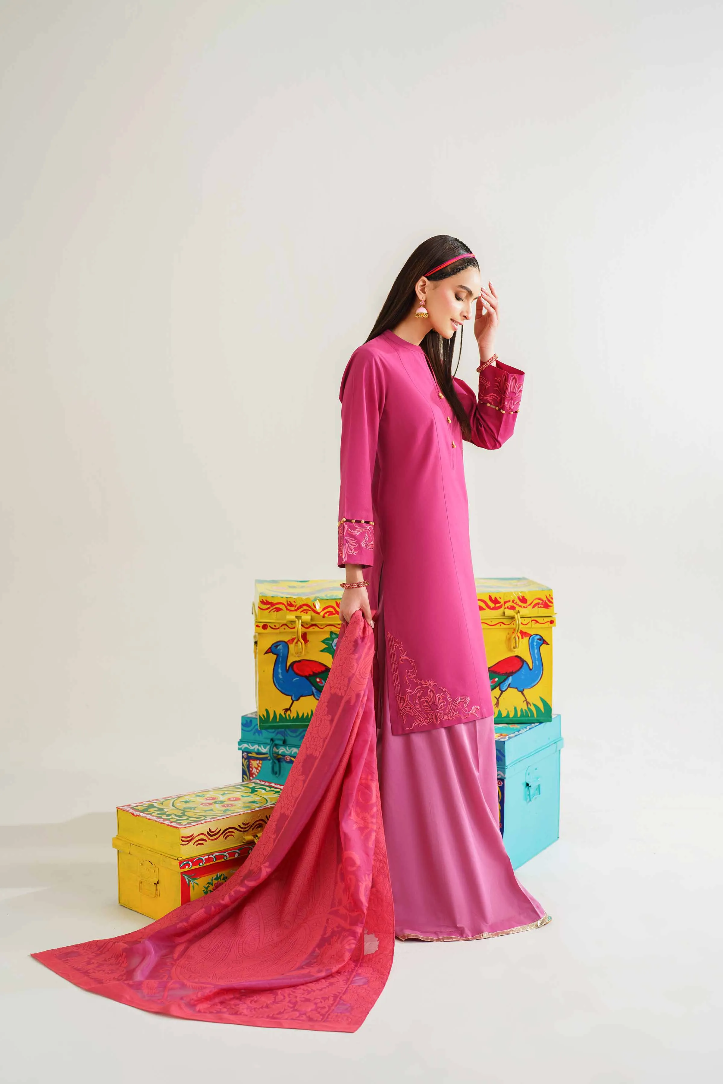 2 Piece - Embroidered Suit - PE24-148