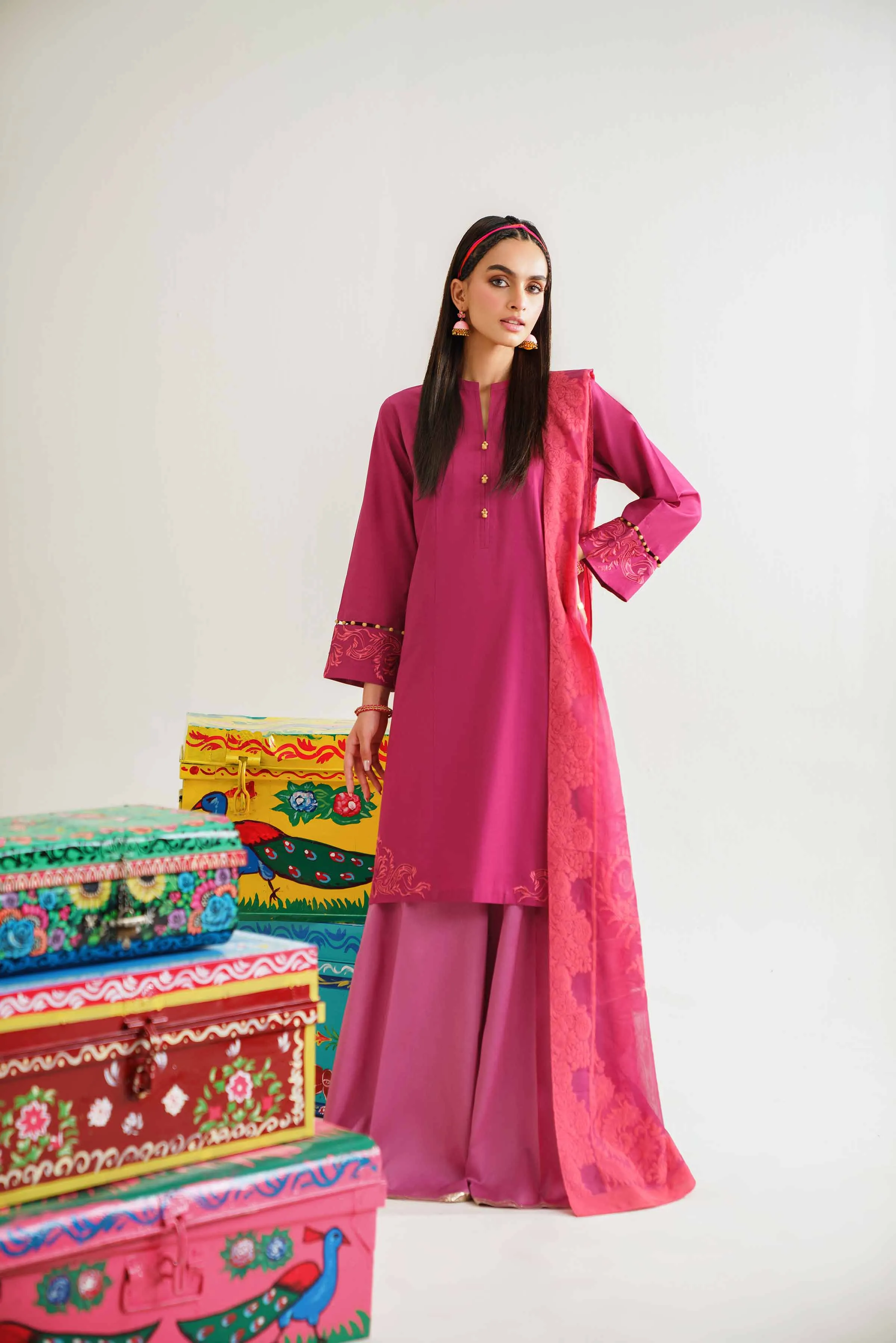 2 Piece - Embroidered Suit - PE24-148