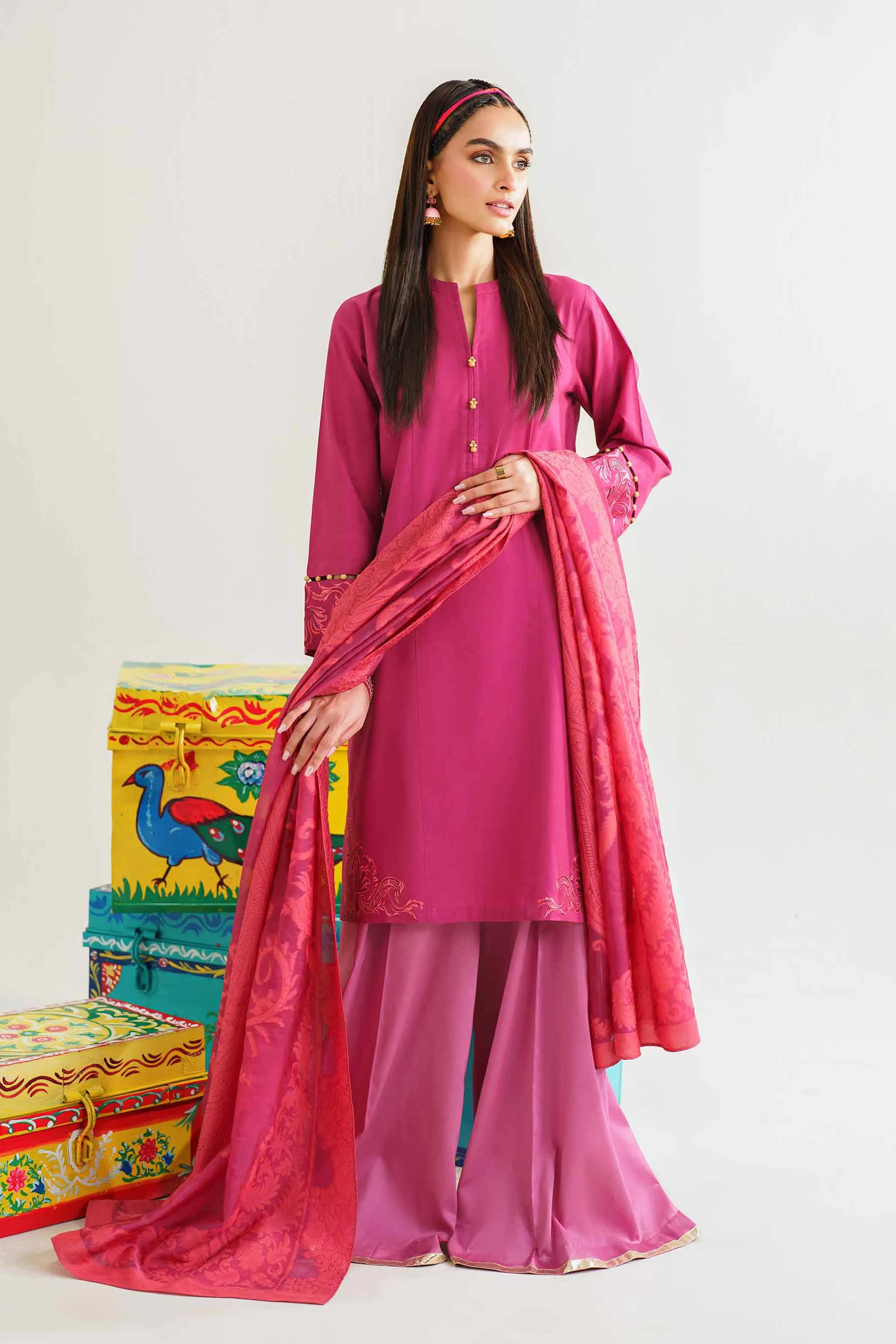 2 Piece - Embroidered Suit - PE24-148