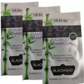 3Pc Bamboo Charcoal Blackhead Nose Pore Cleansing Strip With Natural Charcoal And Bamboo Extracts