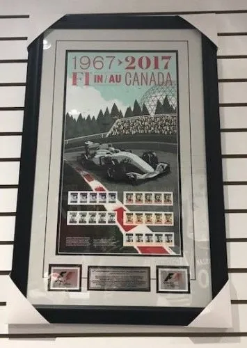 50 Year Anniversary 1967-2017 F1 In Canada Uncut Stamps Sheet - 19x31 Framed