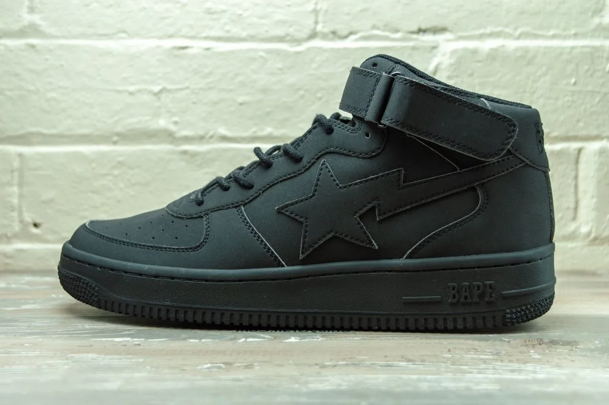 A Bathing Ape Bapesta M1 Mid Black Nubuck 1C30191021