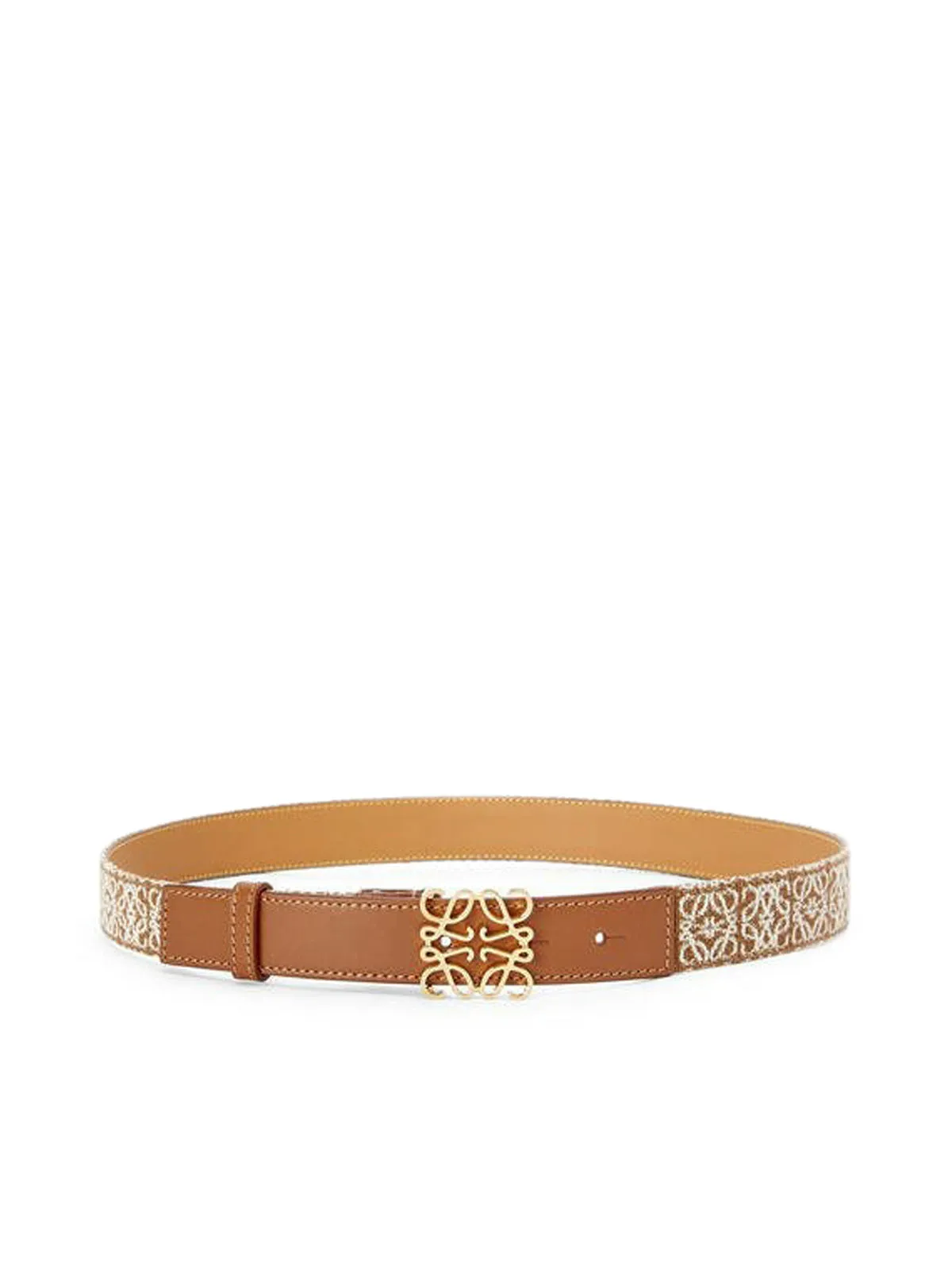 Anagram belt in jacquard and calfskin