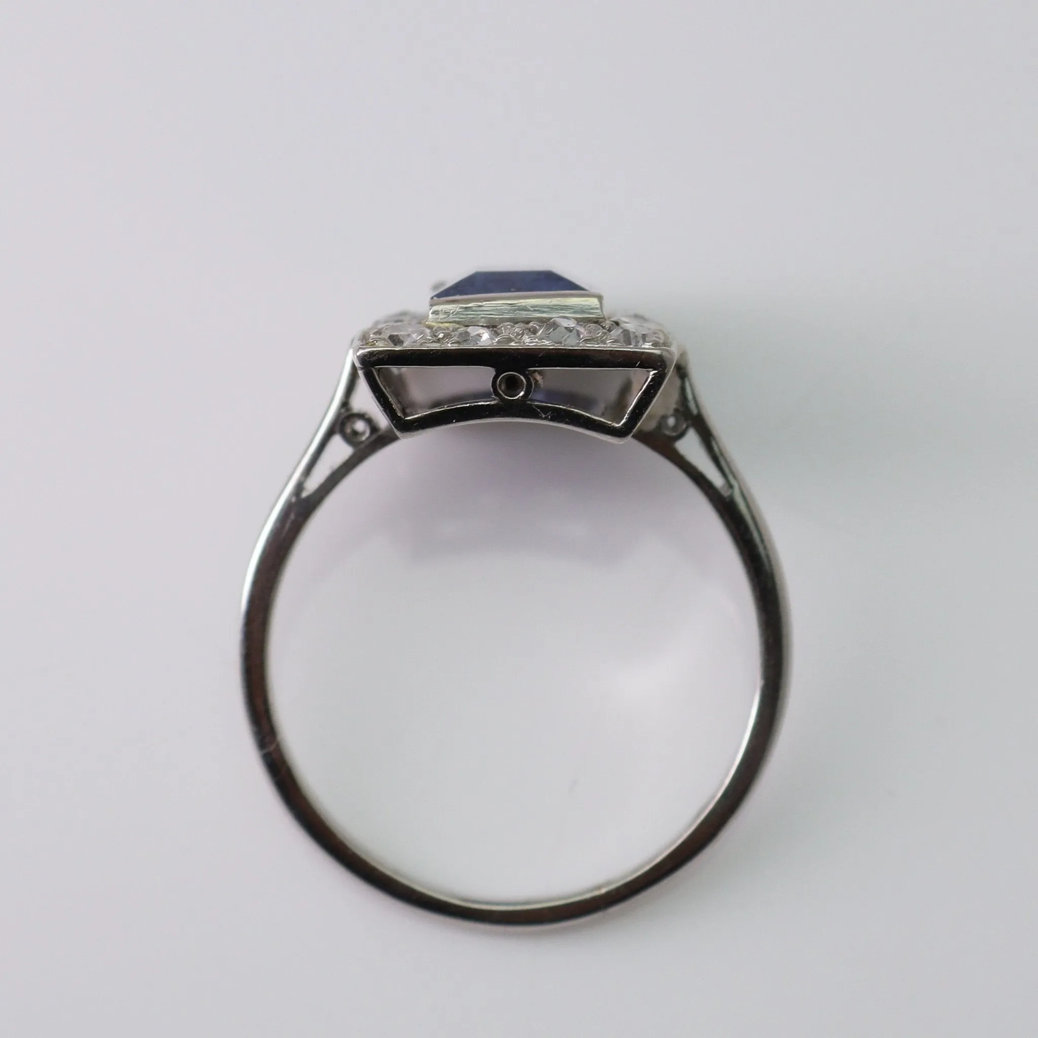 Art Deco Sapphire and Diamond Cluster Ring