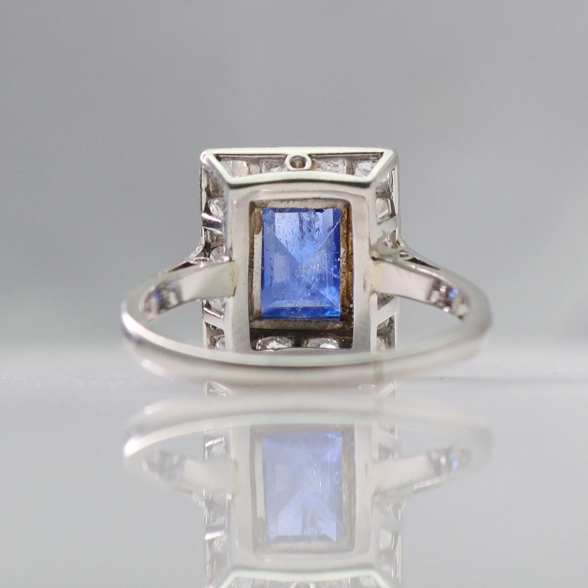 Art Deco Sapphire and Diamond Cluster Ring