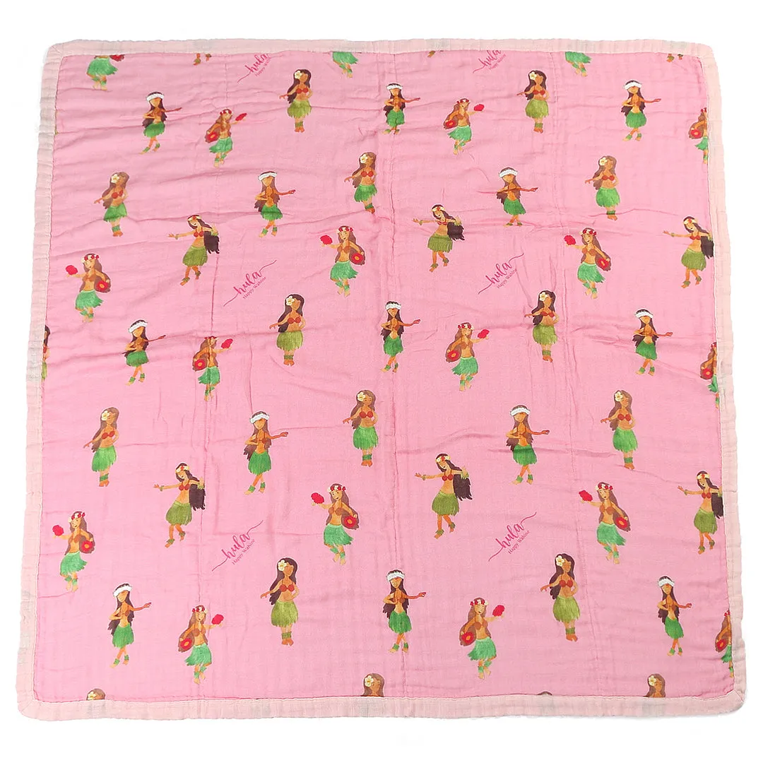 Baby Blanket Hula Girl Pink