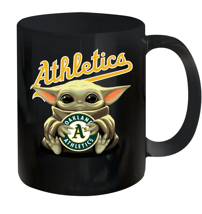 Baby Yoda Hugs Loves The Oakland Athletics Baseball Ceramic Mug 11oz