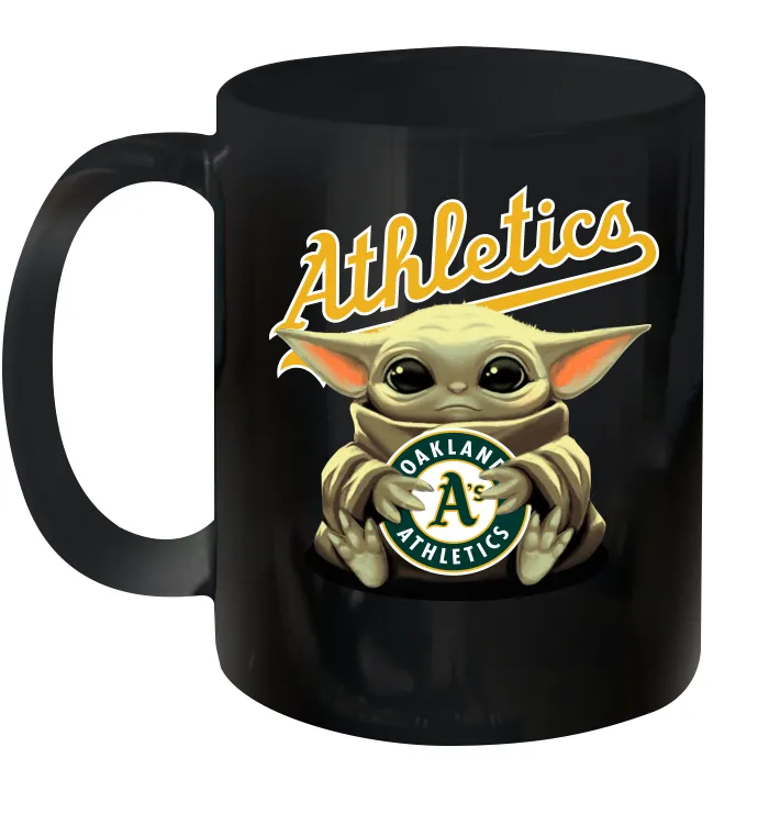 Baby Yoda Hugs Loves The Oakland Athletics Baseball Ceramic Mug 11oz