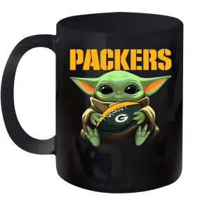 Baby Yoda Loves The Green Bay Packers Star Wars Baby Yoda Hugs Packers NFL Ceramic Mug 11oz