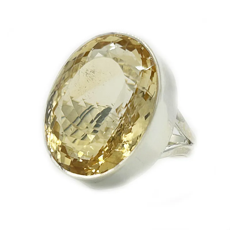 Citrine Oval Chunky Gemstone Ring