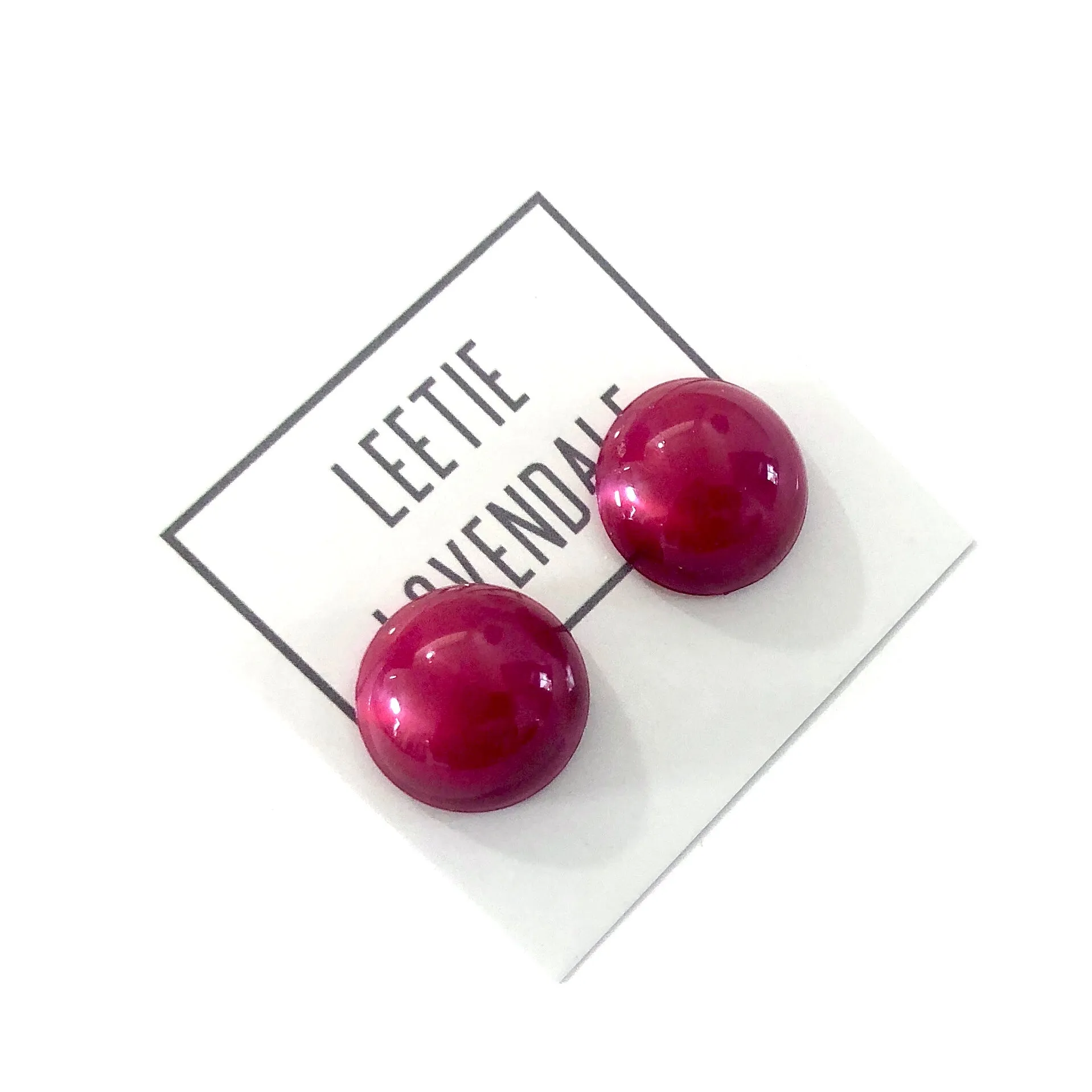 Cranberry Aura Glow Retro Button Studs