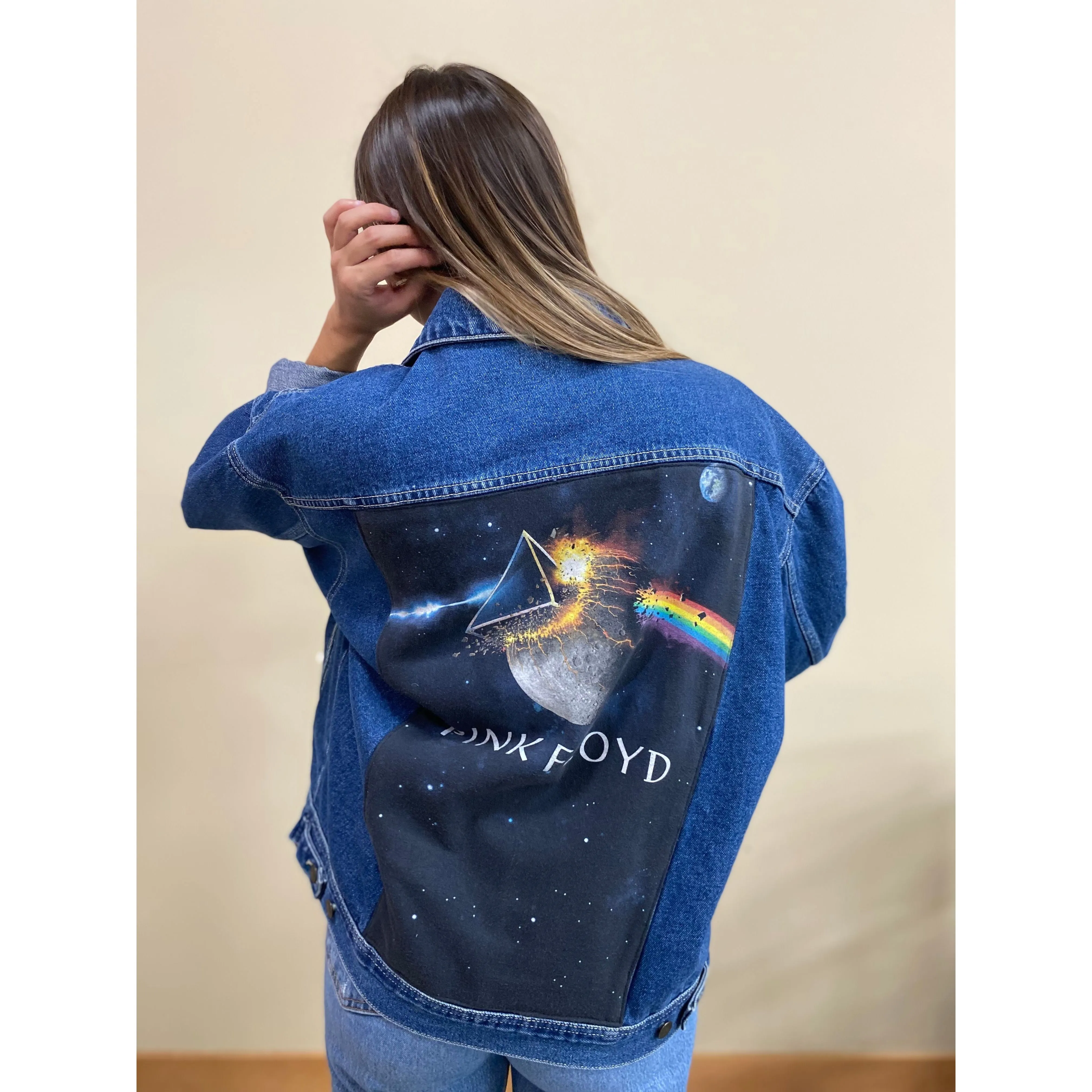 Custom Vintage Denim Jacket - Pink Floyd