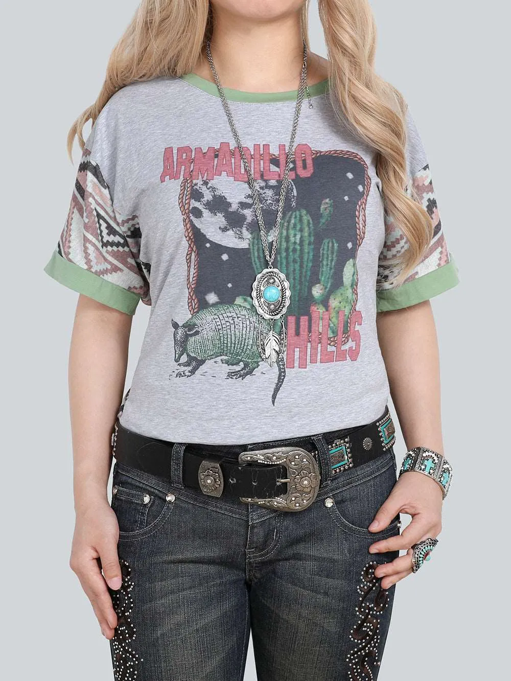 Delila Women Washed ARMADILLO HHLS Graphic Tee