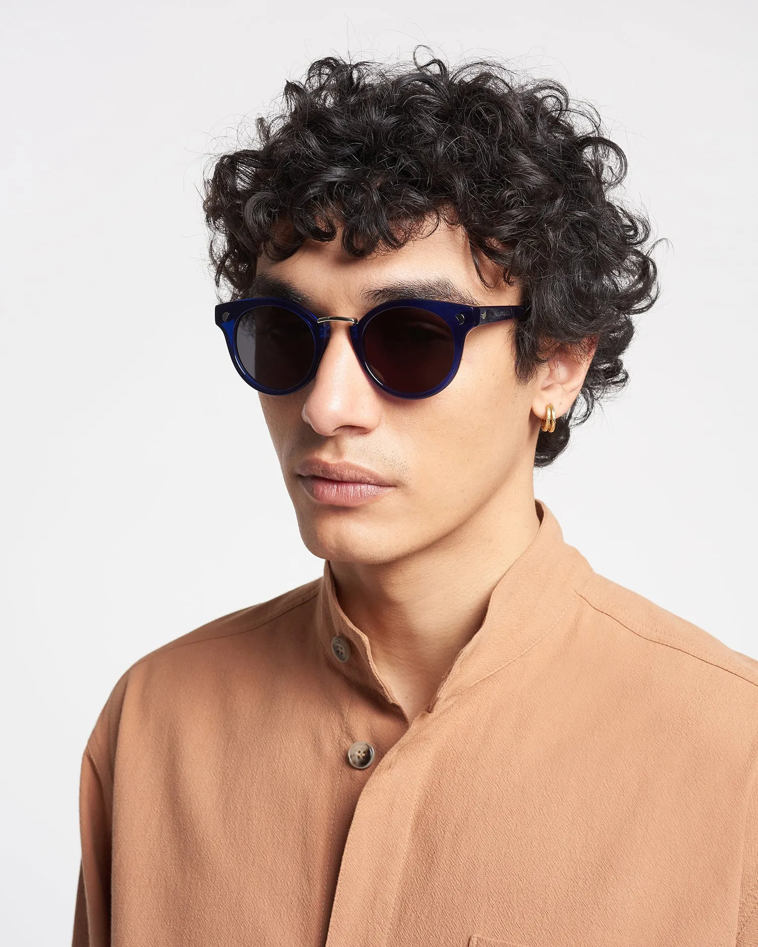 Duy - Bio-Plastic Round-Frame Sunglasses - Navy