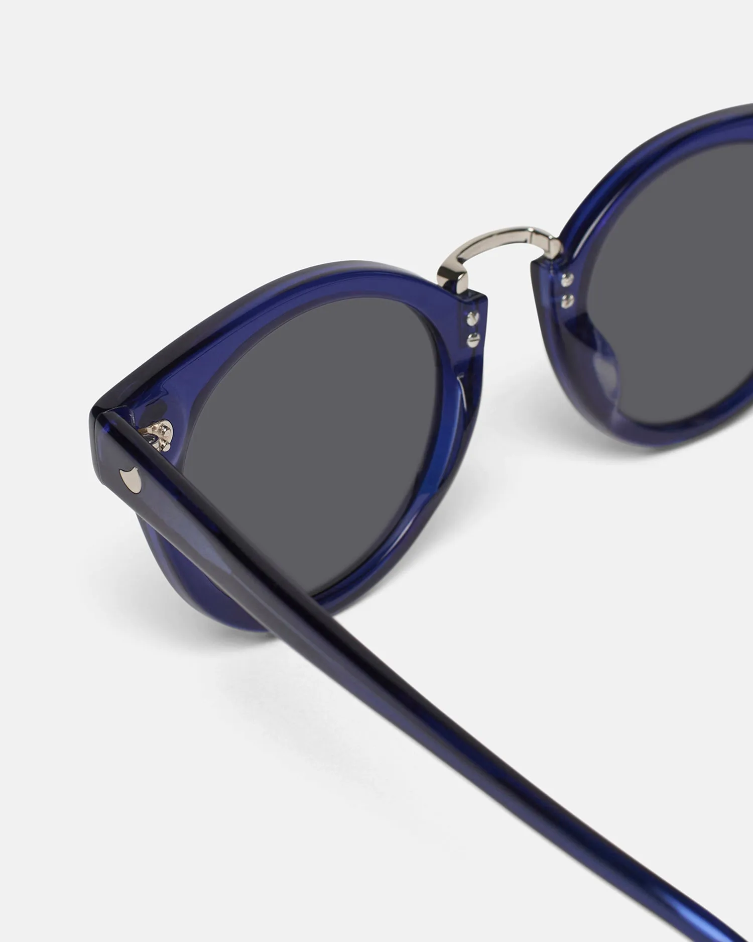 Duy - Bio-Plastic Round-Frame Sunglasses - Navy