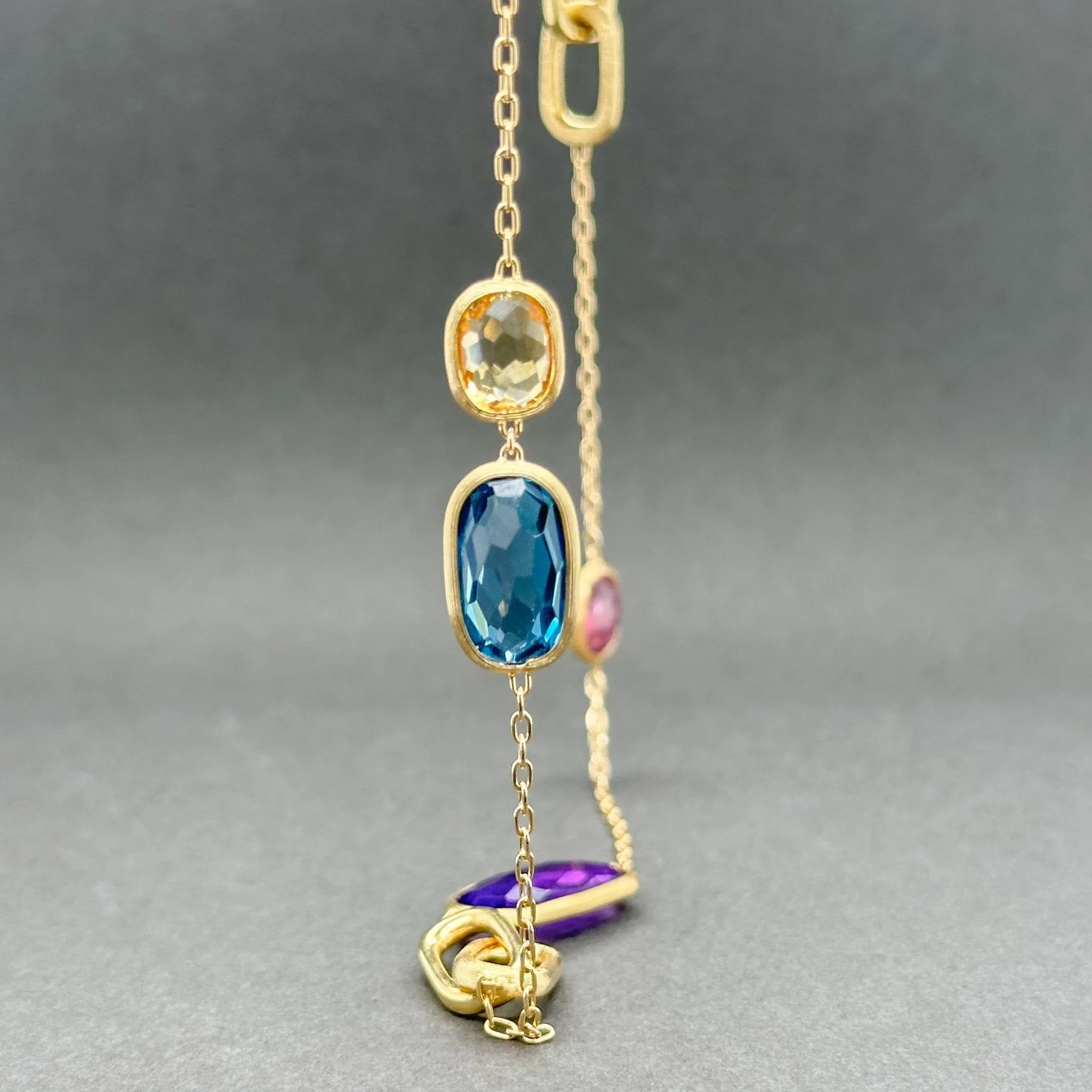 Estate Bicego 18K Y Gold Multigem Murano Station Necklace