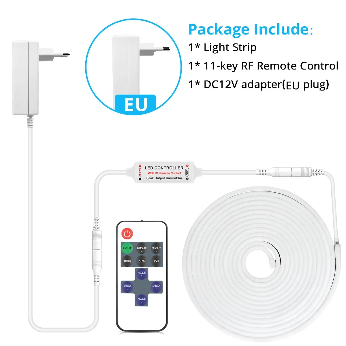 Flexible DC12V Neon Light LED Strip with RF Remote