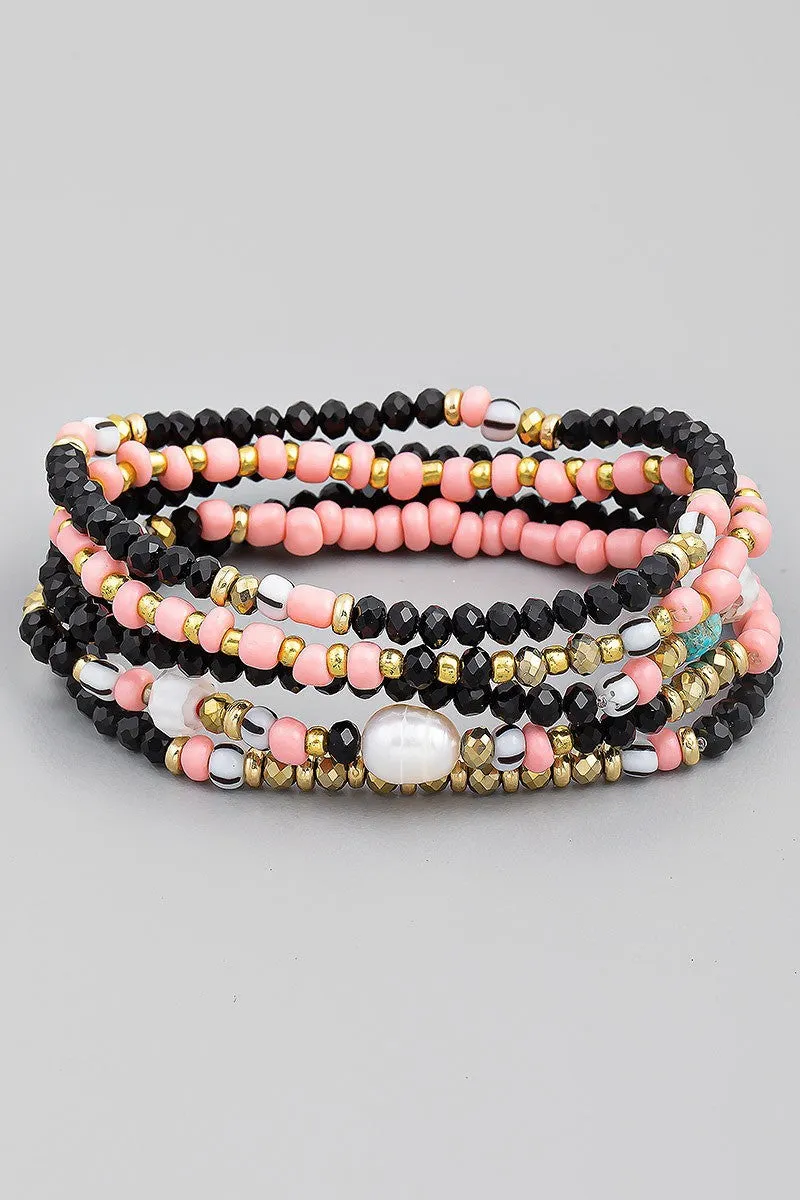 FMB047 Mixed Beads Pink