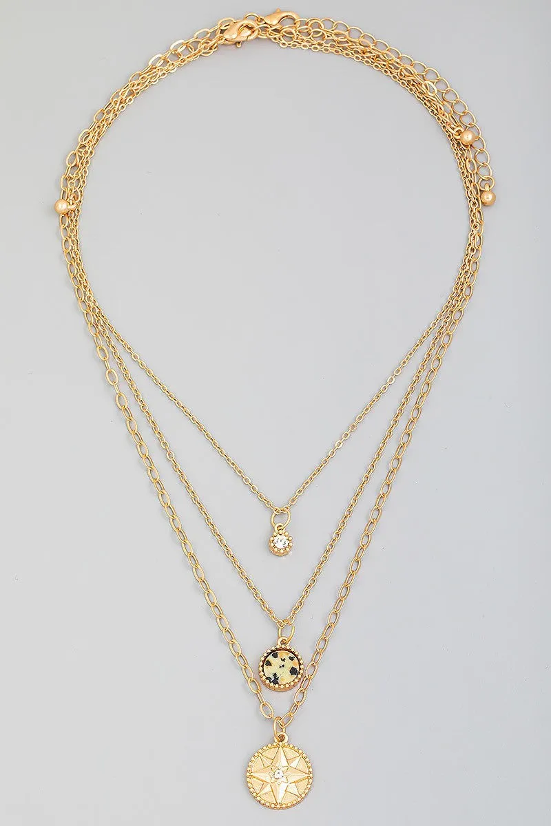 FMN170 3 Layered Necklace Gold DJ