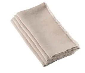 Fringed Stone Wash Napkins - Set of 4