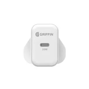 Griffin 20W Powerblock USB C PD Mains Charger with UK/EU Clips White