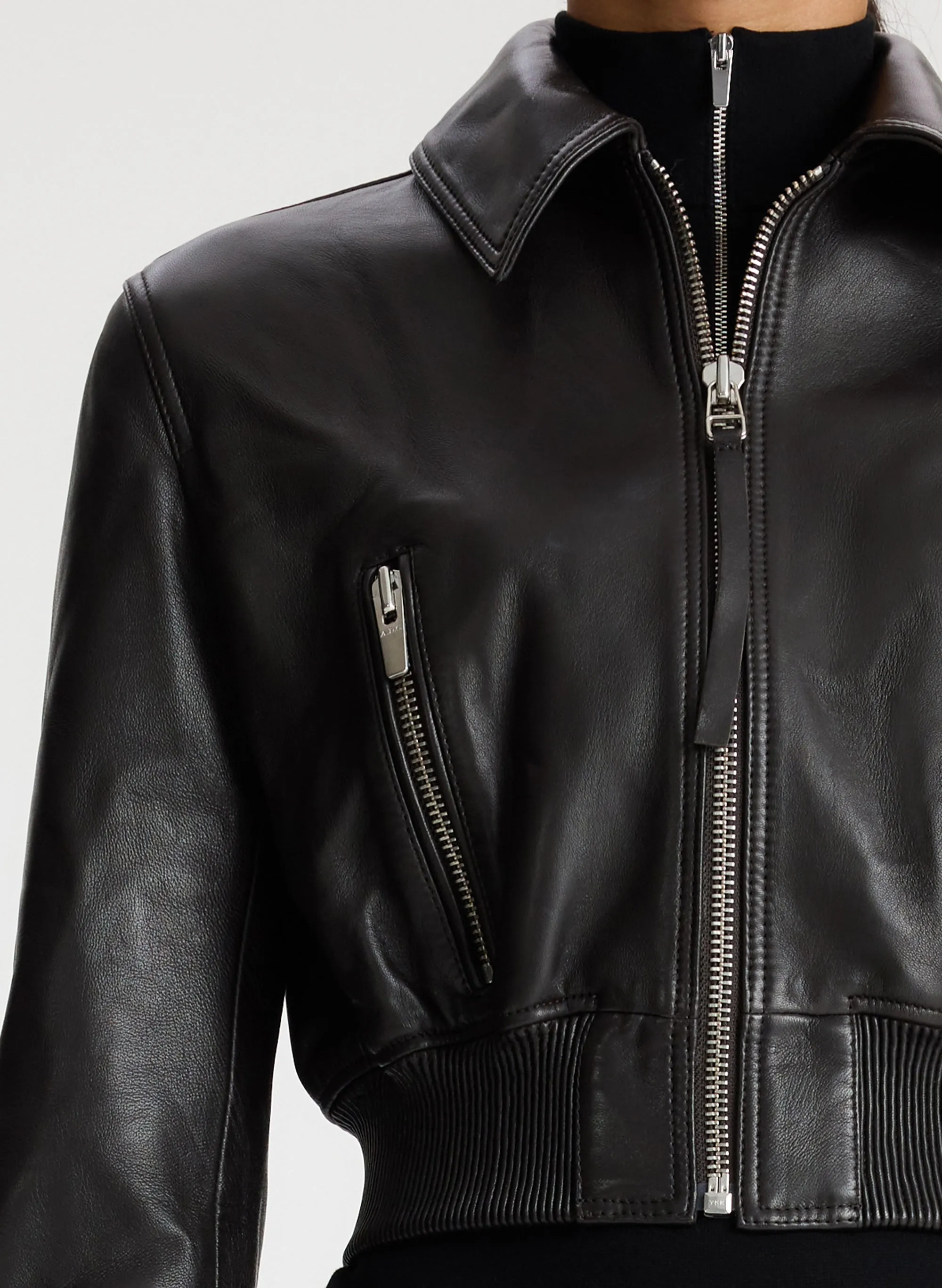 Harlow Cropped Leather Jacket