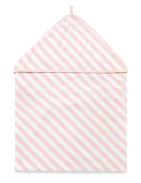 Hooded Towel | Pale Pink Stripe