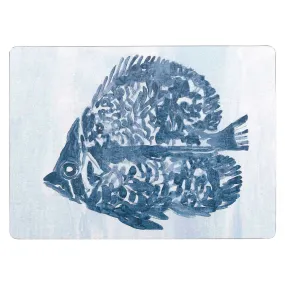 Indigo Fish Art Placemats - Set of 4