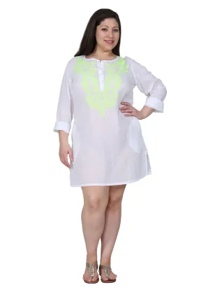 La Cera Plus Size Long Sleeve Button Front Cover Up