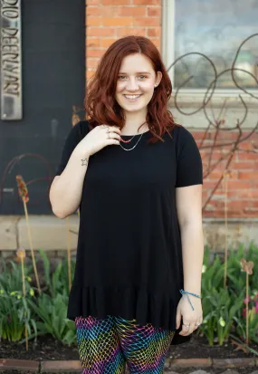 Lindsey Black Ruffle Top