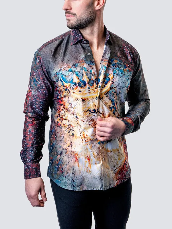 Maceoo Shirt | Fibonacci Royal Lion BLK