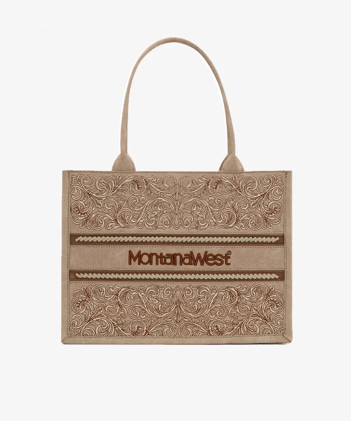 Montana West Pattern Embroidered Concealed Carry Tote