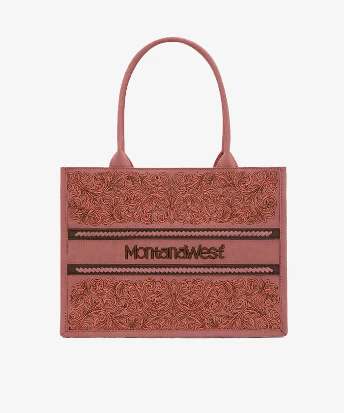 Montana West Pattern Embroidered Concealed Carry Tote