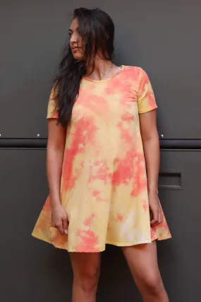 Octavia Orange Tie Dye Dress: Brand Hemish