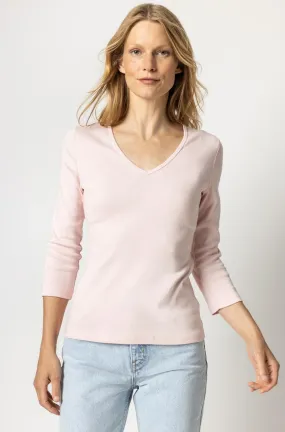 PA1177-CMLc Lilla P 3/4 Sleeve V-Neck