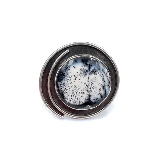 Round Dendritic Agate Ring