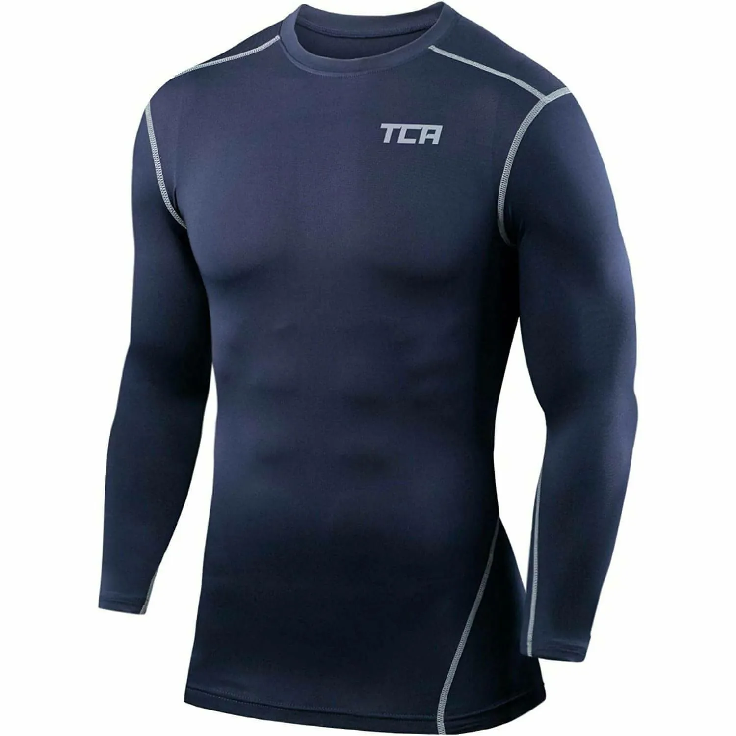 TCA Pro Performance Mens Long Sleeve Compression Top - Navy