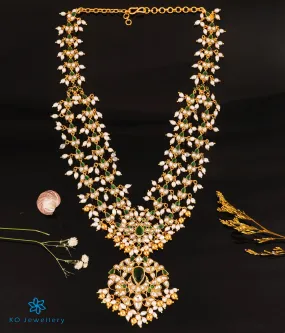 The Mehak Silver Kundan-Jadau Pearl Necklace (Green)