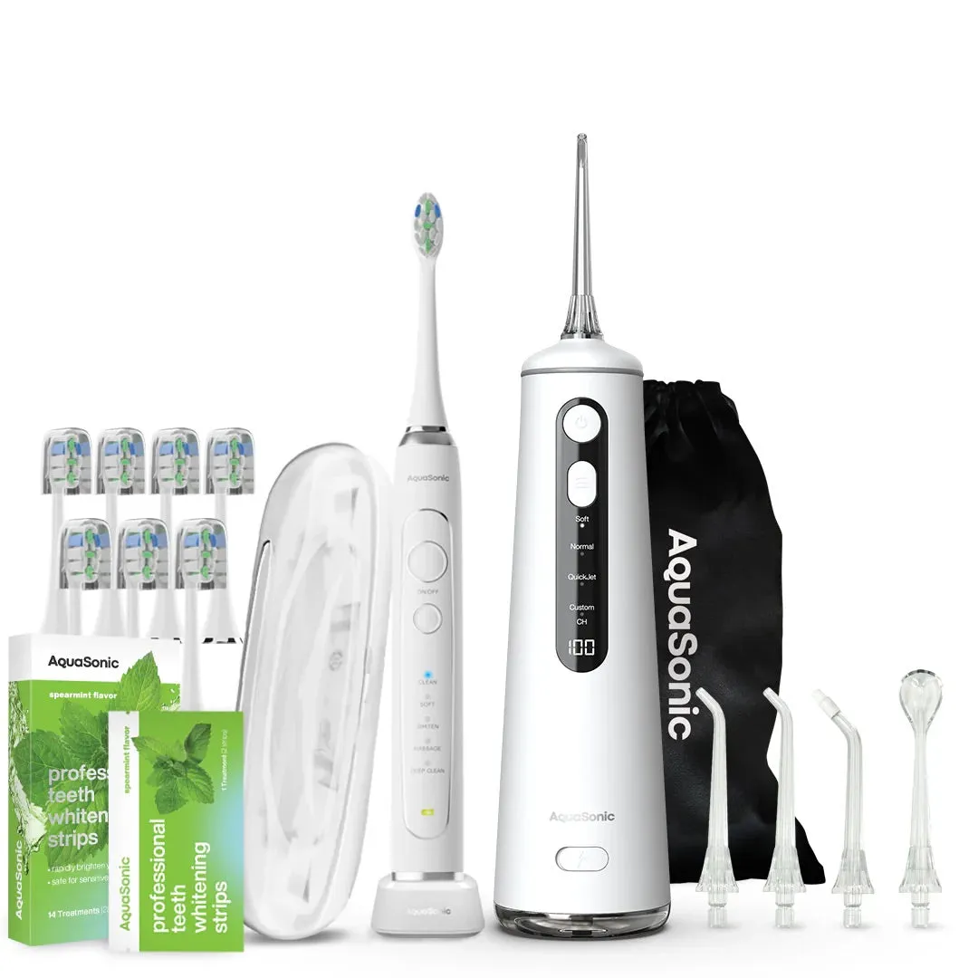 Ultra Whitening Elite Toothbrush, Flosser, & Whitening Strip Bundle