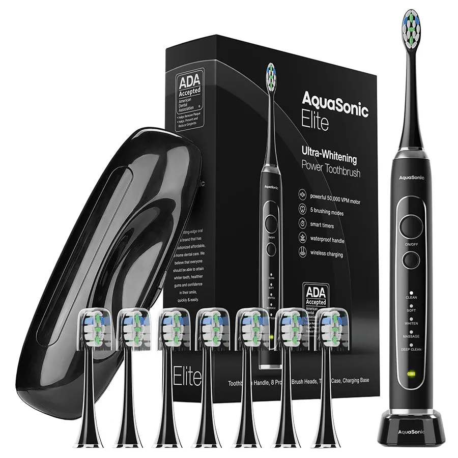 Ultra Whitening Elite Toothbrush, Flosser, & Whitening Strip Bundle