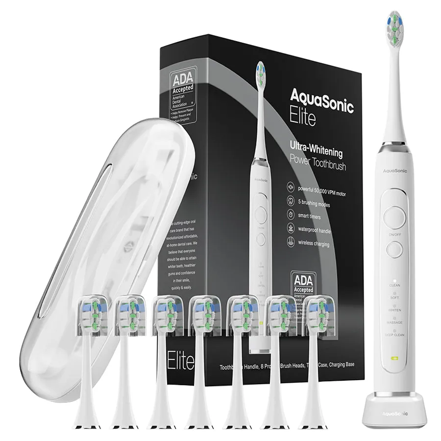 Ultra Whitening Elite Toothbrush, Flosser, & Whitening Strip Bundle