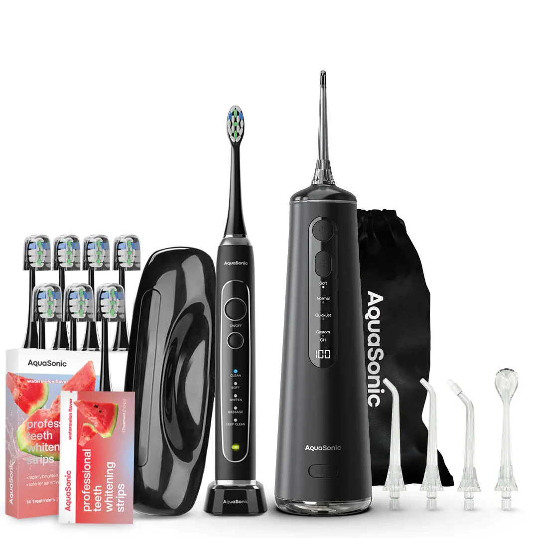 Ultra Whitening Elite Toothbrush, Flosser, & Whitening Strip Bundle