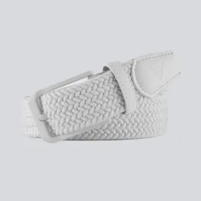 WHITE WOVEN STRETCH BELT