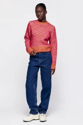 Women’s Asilah Cropped Sweater in Chili/Fuchsia