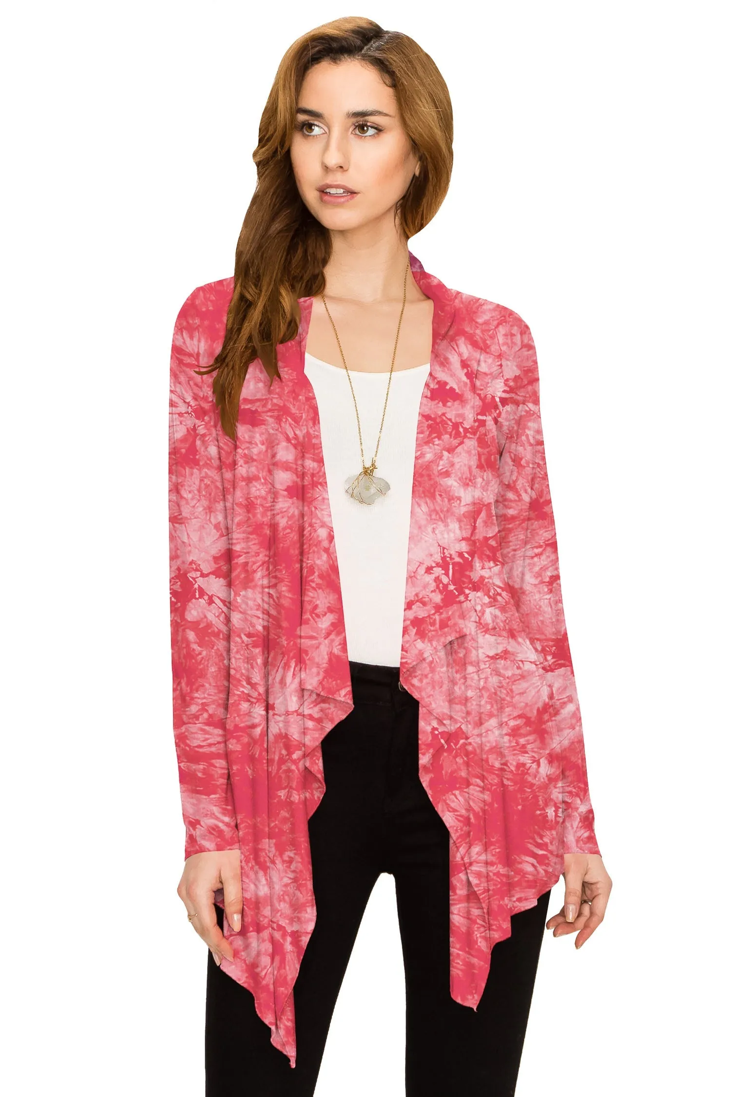 Women's Drape Front Open Cardigan Long Sleeve Irregular Hem