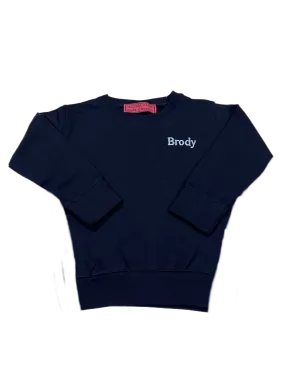 Youth size Pullover sweatshirt with personalized with embroidered monogram or Name